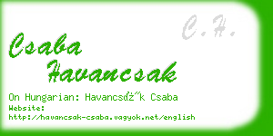 csaba havancsak business card